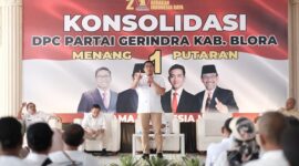 Ketua DPD Gerindra Jawa Tengah Sudaryono saat konsolidasi dengan ribuan kader Partai Gerindra di Kabupaten Blora, (Dok. DPD Partai Gerindra Jateng)