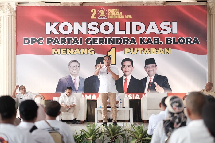 Ketua DPD Gerindra Jawa Tengah Sudaryono saat konsolidasi dengan ribuan kader Partai Gerindra di Kabupaten Blora, (Dok. DPD Partai Gerindra Jateng)