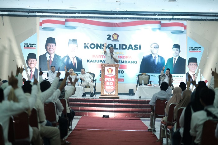 Ketua DPD Gerindra Jawa Tengah Sudaryono saat konsolidasi dengan ribuan kader Partai Gerindra di Kabupaten Rembang,. (Dok. DPD Partai Gerindra Jateng)