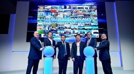 from left to right: Len De Villiers, Chief Technology and Information Officer of Eskom; Zhang Liangang, Chief Scientist of Shandong Port Group; Nicholas Ma, Corporate Vice President, President Global Gov. & Enterprise Key Accounts, Huawei; Dennis Uy, CEO and Co-Founder of Converge ICT; Dr. Juan Abarca Cid&oacute;n, President of HM Hospitales; and Su Yila, Deputy Director of PetroChina (Beijing) Digital Intelligent Research Institute Co., Ltd, CNPC