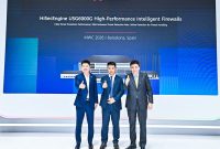 Attendees at the launch ceremony included: Richard Wu, President of Security Domain, Data Communication Product Line, Huawei, Adriano da Rocha Lima, Secretary-General of the Government of Goi&aacute;s State, Brazil, Jason He, President of Enterprise Data Communication Marketing & Solution Sales Dept, Huawei